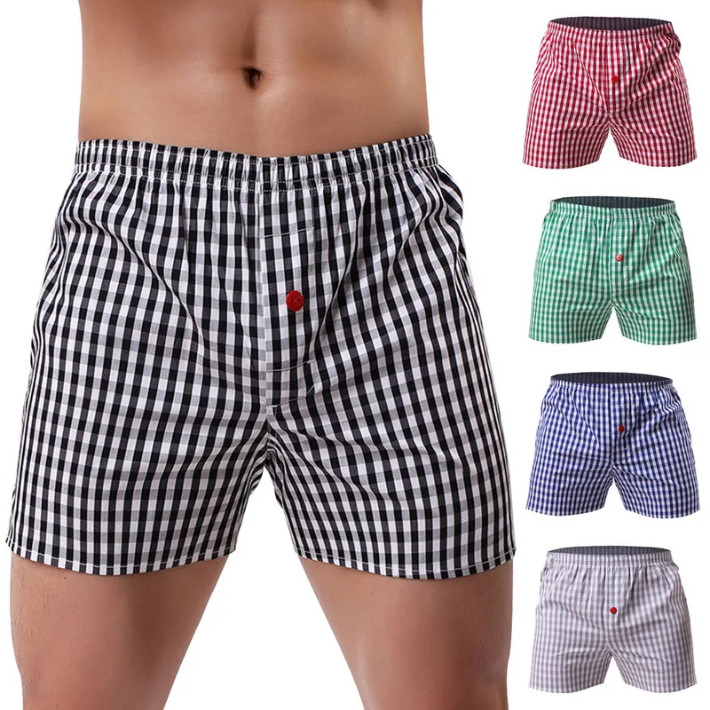 Classic Plaid Men's Boxers Cotton Mens Underwear Trunks Woven Homme Arrow Panties Boxer with Elastic Waistband Shorts Loose men
Classic Plaid Men's Boxers Cotton Mens Underwear Trunks Woven Homme Arrow Panties Boxer with Elastic Waistband Shorts Loose men