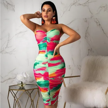 New arrival style summer print tie-dye sexy strapless dress European and American nightclub type woman H9571 Maxi female dress
New arrival style summer print tie-dye sexy strapless dress European and American nightclub type woman H9571 Maxi female dress