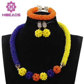 Multicolor Wedding Nigerian Beads Bride Jewelry Set Choker African Necklace Set Valentines Day Gift Free Shipping HIBEADS003 
Multicolor Wedding Nigerian Beads Bride Jewelry Set Choker African Necklace Set Valentines Day Gift Free Shipping HIBEADS003