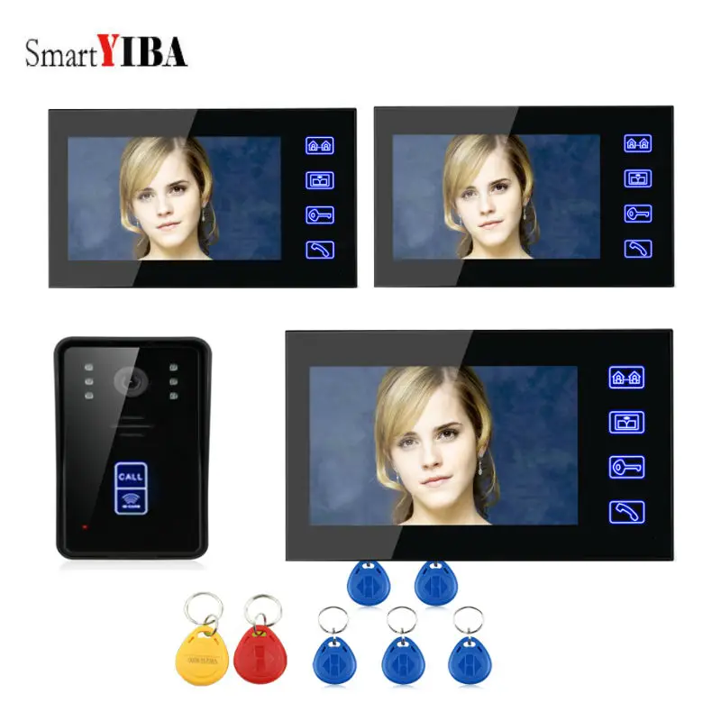 SmartYIBA 7"Wired Color Monitor Doorphone Home Security Video Intercom for Building Touch Key Video Doorphone for 3 Families
SmartYIBA 7"Wired Color Monitor Doorphone Home Security Video Intercom for Building Touch Key Video Doorphone for 3 Families
