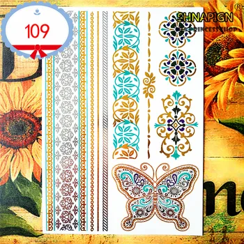 SHNAPIGN 24 style Temporary Tattoo Body Art, Gold butterfly Designs, Flash Tattoo Sticker Keep 3-5 days Waterproof 21*15cm
SHNAPIGN 24 style Temporary Tattoo Body Art, Gold butterfly Designs, Flash Tattoo Sticker Keep 3-5 days Waterproof 21*15cm