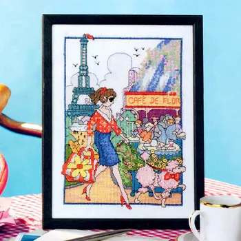 Paris return the character street shopping lady Count stamped cross stitch kits 14ct printed cross-stitching set embroidery 9464 
Paris return the character street shopping lady Count stamped cross stitch kits 14ct printed cross-stitching set embroidery 9464