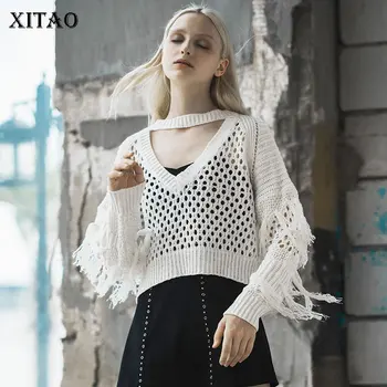 XITAO Sexy Hollow Out Sweater Tassel Patchwork Short Lazy Fashion Women Clothes 2019 Knitted Top V Neck Full Sleeve WQR1339
XITAO Sexy Hollow Out Sweater Tassel Patchwork Short Lazy Fashion Women Clothes 2019 Knitted Top V Neck Full Sleeve WQR1339