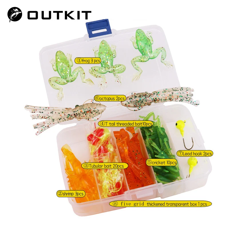 OUTKIT 50Pcs/Set Mini Soft Fishing Lure Lead Jig Head Hook Grub Worm Soft Baits Shads Silicone Fish Lures for Ocean Carp Fishing
OUTKIT 50Pcs/Set Mini Soft Fishing Lure Lead Jig Head Hook Grub Worm Soft Baits Shads Silicone Fish Lures for Ocean Carp Fishing