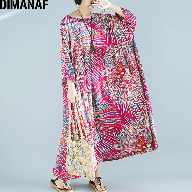 DIMANAF Plus Size Women Summer Dress Sundress Cotton Big Size Loose Batwing Beach Long Dress Female Lady Vestidos Print 5XL 6XL
DIMANAF Plus Size Women Summer Dress Sundress Cotton Big Size Loose Batwing Beach Long Dress Female Lady Vestidos Print 5XL 6XL