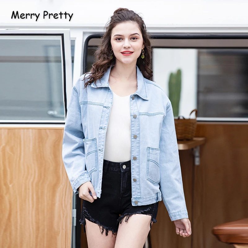 Merry Pretty 2019 Autumn Women Denim Jacket Solid Pockets Jeans Jacket For Girl Long Sleeve Turndown Collar Casual Outerwear
Merry Pretty 2019 Autumn Women Denim Jacket Solid Pockets Jeans Jacket For Girl Long Sleeve Turndown Collar Casual Outerwear