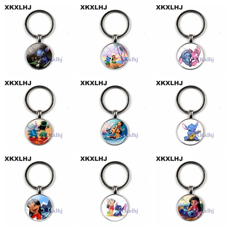 XKXLHJ Fashion Lilo and Stitch Keychain Glass Photo Key chain Best Friends Gifts Round Silver Keyring Anime Jewelry Children's
XKXLHJ Fashion Lilo and Stitch Keychain Glass Photo Key chain Best Friends Gifts Round Silver Keyring Anime Jewelry Children's