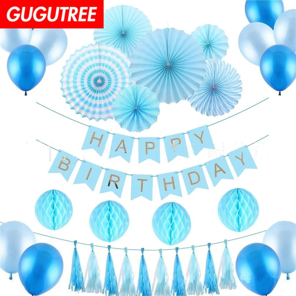 GUGUTREE PARTY one set blue latex ballon Banners Paper flowers Honeycomb ball tassels Streamers happy birthday party PD-1
GUGUTREE PARTY one set blue latex ballon Banners Paper flowers Honeycomb ball tassels Streamers happy birthday party PD-1