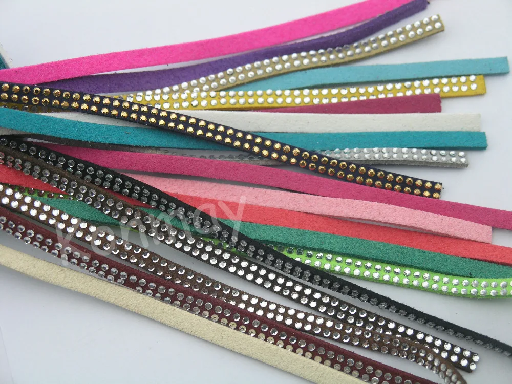 19 Colors Available--10Pcs/Lot 5.0x1.5mm Soft Velvet Leather Cord Suede Lace With Rhinestone Beads
19 Colors Available--10Pcs/Lot 5.0x1.5mm Soft Velvet Leather Cord Suede Lace With Rhinestone Beads