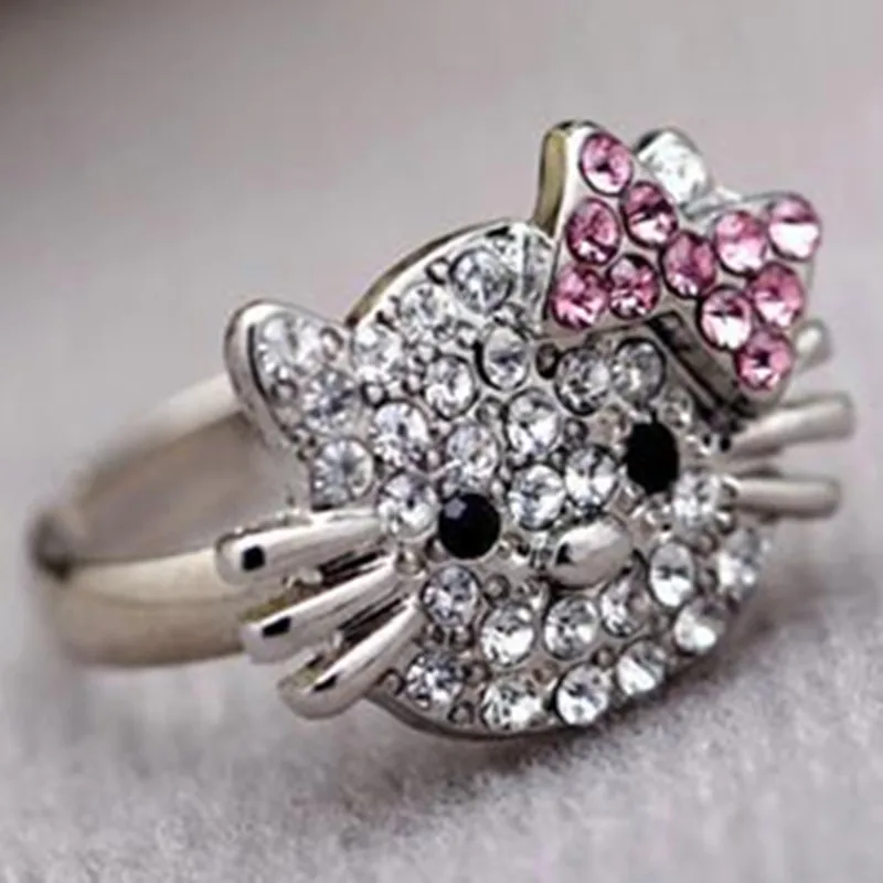 18K Platinum Plated Rhinestone Crystal Cute Lovely Cat The Party Exaggerated O Hello Kitty Rings Jewelry for women S083
18K Platinum Plated Rhinestone Crystal Cute Lovely Cat The Party Exaggerated O Hello Kitty Rings Jewelry for women S083