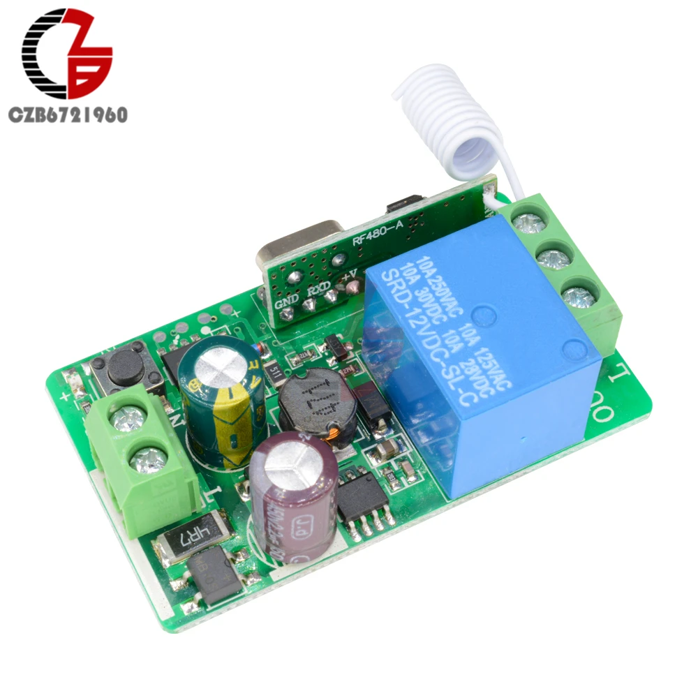 DC 12V 220V 10A 315MHz 1CH 1 Channel Wireless RF Remote Transmitter Receiver Relay Control Switch Module for Smart Home
DC 12V 220V 10A 315MHz 1CH 1 Channel Wireless RF Remote Transmitter Receiver Relay Control Switch Module for Smart Home