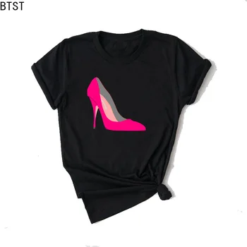 Women T-shirt Spring Summer 2019 Personality pink High Heel flower Cartoon Print black Short Sleeve vogue T shirt femme kpop
Women T-shirt Spring Summer 2019 Personality pink High Heel flower Cartoon Print black Short Sleeve vogue T shirt femme kpop