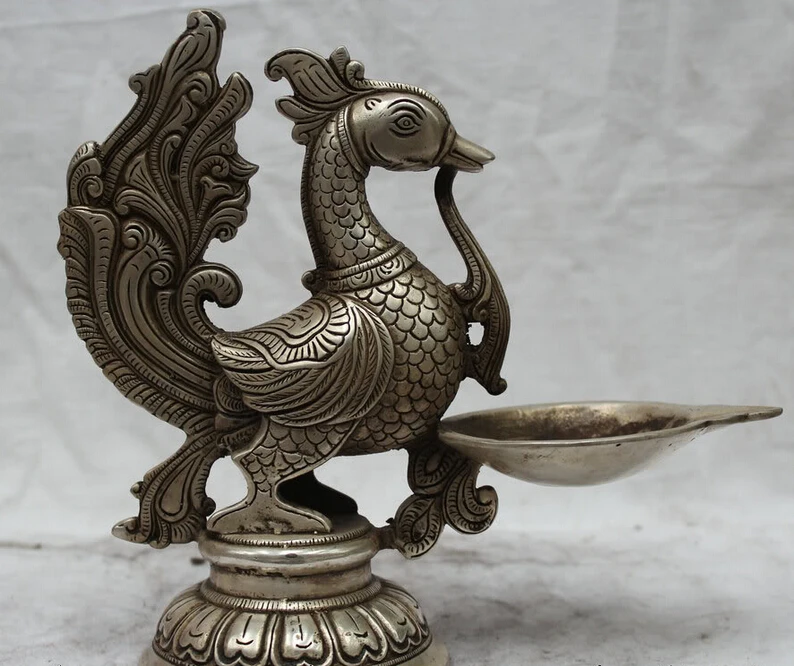 Быстрая доставка USPS в США S1901 прекрасная китайская Серебряная птица Джуно Феникс