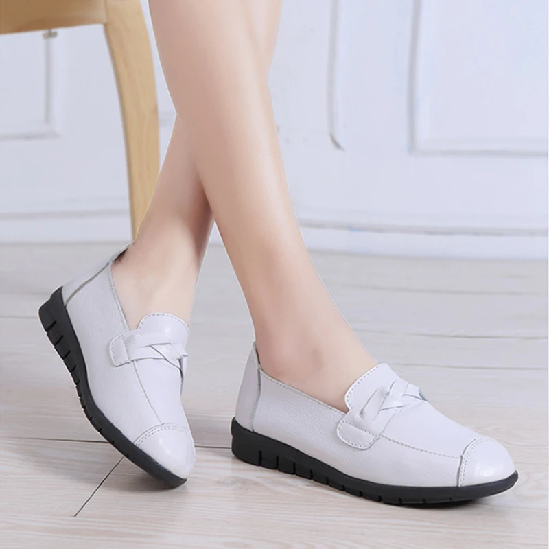 Plardin New Women Genuine Leather Shoes Women Flats Comfortable Mom Shoes Pleated Moccasins Leather splicing Shoes Ballet Flats
Plardin New Women Genuine Leather Shoes Women Flats Comfortable Mom Shoes Pleated Moccasins Leather splicing Shoes Ballet Flats