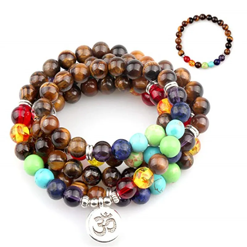 Natural Gem Stone Tiger Eye 108 Beads Multilayer Wrap Bracelets 7 Chakra Healing Meditation Prayer Reiki Jewelry 
Natural Gem Stone Tiger Eye 108 Beads Multilayer Wrap Bracelets 7 Chakra Healing Meditation Prayer Reiki Jewelry