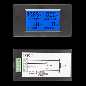 Pro DC 6.5-100V 0-20A LCD Display Digital Current Voltage Power Energy Meter Multimeter Ammeter Voltmeter
Pro DC 6.5-100V 0-20A LCD Display Digital Current Voltage Power Energy Meter Multimeter Ammeter Voltmeter