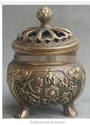 5" Marked Chinese Dynasty Copper 3 Foot Lotus Flower Incense Burner Censer Crafts Home Furnishing Arts pure copper
5" Marked Chinese Dynasty Copper 3 Foot Lotus Flower Incense Burner Censer Crafts Home Furnishing Arts pure copper