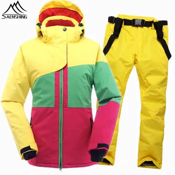 SAENSHING Winter Ski Suit Female Women Waterproof Ski Jacket Snowboard Pant Thermal Breathable Cheap Outdoor Mountain Skiing Set
SAENSHING Winter Ski Suit Female Women Waterproof Ski Jacket Snowboard Pant Thermal Breathable Cheap Outdoor Mountain Skiing Set