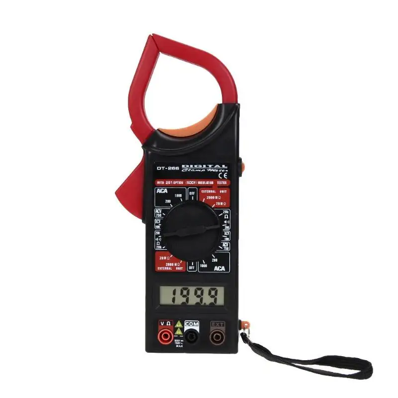 Protable DT266 Digital Voltmeter Ammeter Ohmmeter Multimeter Volt AC DC Tester Clamp Meter with Continuity Buzzer
Protable DT266 Digital Voltmeter Ammeter Ohmmeter Multimeter Volt AC DC Tester Clamp Meter with Continuity Buzzer