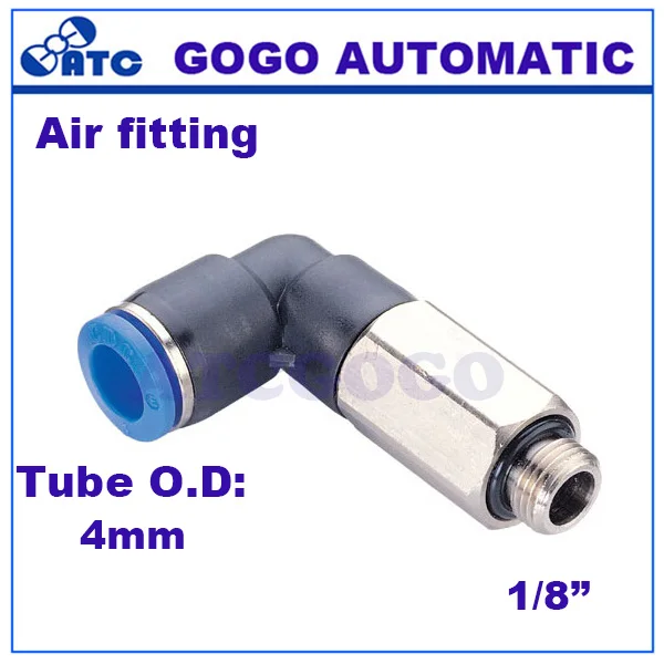 Фото GOGO 10pcs a lot L type 4mm 1/8 BSPP threaded elbow pu hose connector 90 degree PLL 4-G01 nylon pipe joint pneumatic air fitting |
