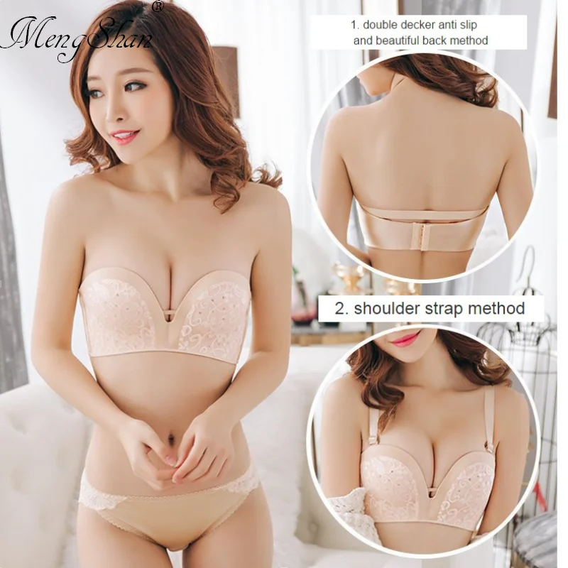 Wedding Dresses Slip-proof Beautiful Back strapless bra set Two Wearing Methods Lace Flower Massage Palm Cup bra push up
Wedding Dresses Slip-proof Beautiful Back strapless bra set Two Wearing Methods Lace Flower Massage Palm Cup bra push up