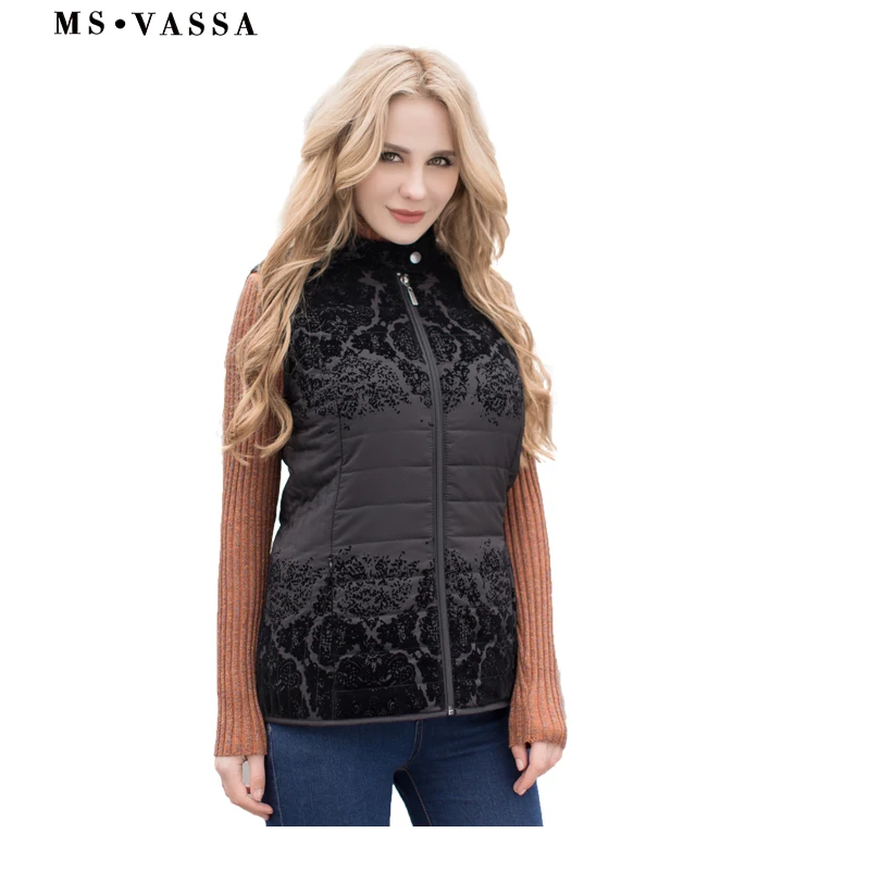 MS VASSA Women Vest Autumn Spring 2018 New Waistcoats with flock stand up collar sleeveless Jackets female plus over size 5XL 7X
MS VASSA Women Vest Autumn Spring 2018 New Waistcoats with flock stand up collar sleeveless Jackets female plus over size 5XL 7X