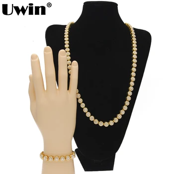 Uwin Hot Fashion Hiphop Necklace&Bracelet Set Full Crystal Rhinestones Luxury 3 Colors Mens Cuban Chain Jewelries Set
Uwin Hot Fashion Hiphop Necklace&Bracelet Set Full Crystal Rhinestones Luxury 3 Colors Mens Cuban Chain Jewelries Set