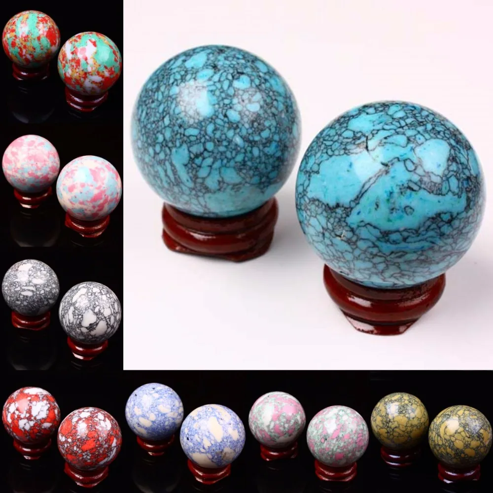 TUMBEELLUWA 1Pc Howlite Turquoise Stone Healing Reiki Ball Sphere Display Figurine With Wood Stand (40mm)
TUMBEELLUWA 1Pc Howlite Turquoise Stone Healing Reiki Ball Sphere Display Figurine With Wood Stand (40mm)