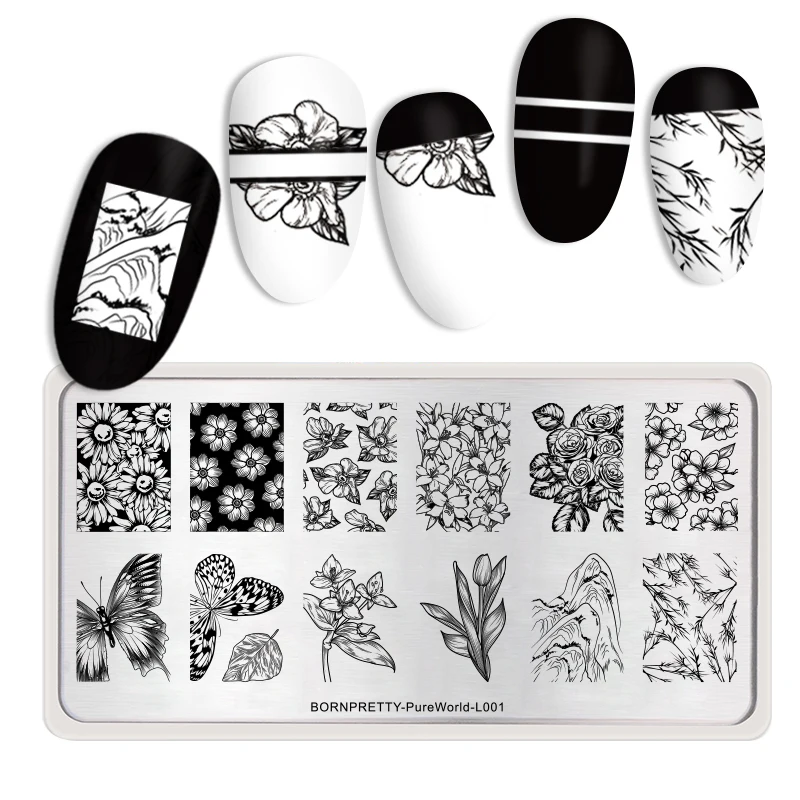 BORN PRETTY Rectangle Nail Stamping Plates Stainless Steel Flower Butterfly Design Nail Art Image DIY Plate Tools L001
BORN PRETTY Rectangle Nail Stamping Plates Stainless Steel Flower Butterfly Design Nail Art Image DIY Plate Tools L001