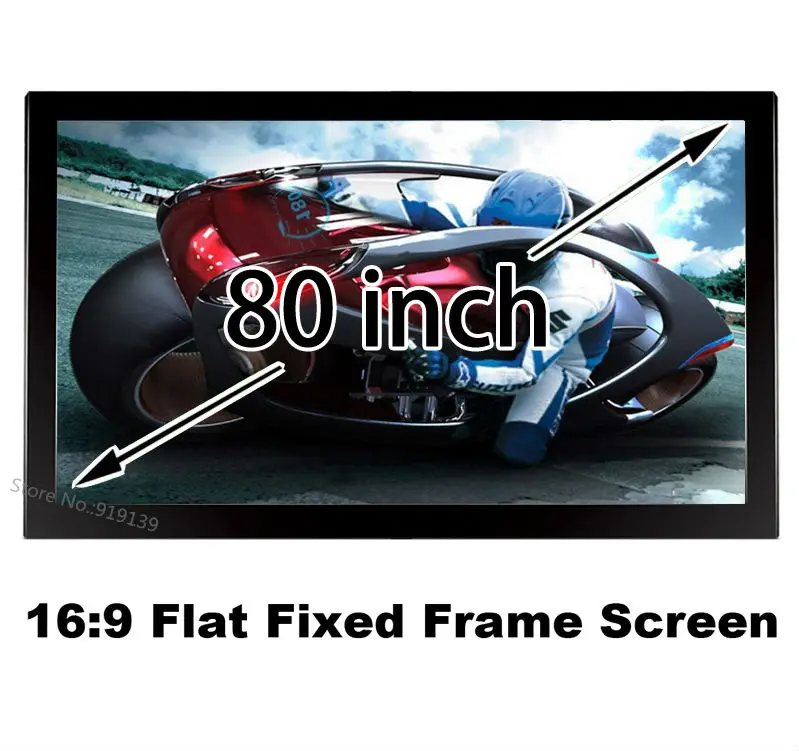 Nice Picture Flat Frame Fixed Screen 80" With Black Velevt Aluminum Self 16 To 9 Format For Private Cinema Room
Nice Picture Flat Frame Fixed Screen 80" With Black Velevt Aluminum Self 16 To 9 Format For Private Cinema Room