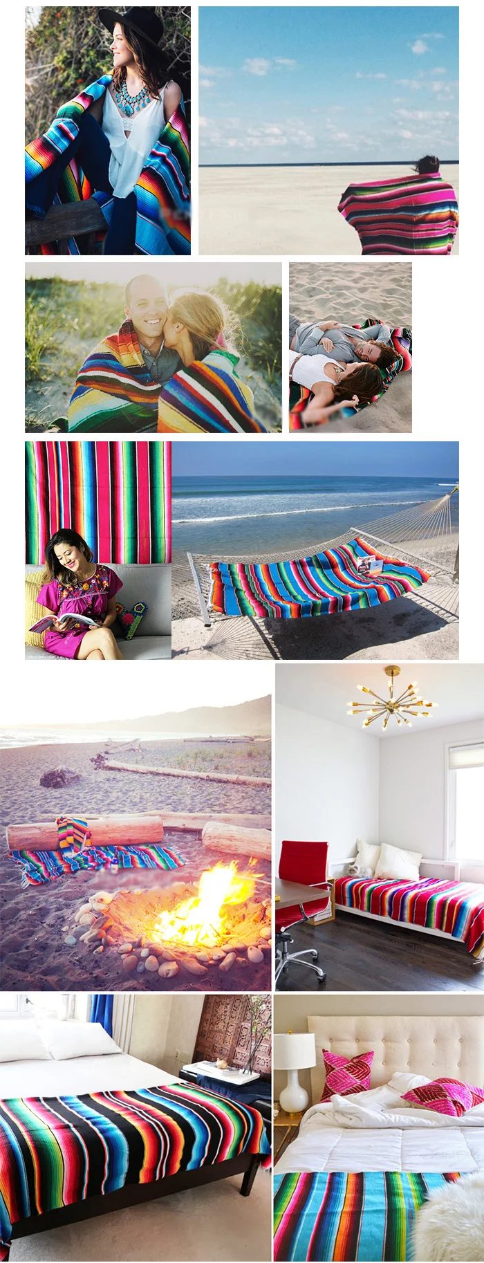 Ethnic Rainbow Striped Beach Towel Bohemia Mexican Navajo Serape Blanket Multifunctional Bathroom Towel/tablecloth/Sofa Towel Ethnic Rainbow Striped Beach Towel Bohemia Mexican Navajo Serape Blanket Multifunctional Bathroom Towel/tablecloth/Sofa Towel