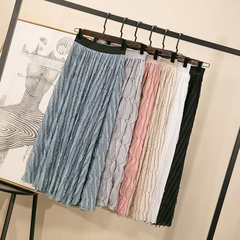 New Women Summer Tutu Skirt High Elasticity Pink Ruffles Mid-Calf Skirt Loose Casual Long Skirts Cupcake Skirts Womens
New Women Summer Tutu Skirt High Elasticity Pink Ruffles Mid-Calf Skirt Loose Casual Long Skirts Cupcake Skirts Womens