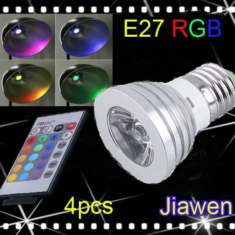 4PCS/lot, Energy saving+Remote Control 16 Colors Changing RGB LED Lamp,3W E27 RGB LED Bulb ,85-265V LED light, free shipping
4PCS/lot, Energy saving+Remote Control 16 Colors Changing RGB LED Lamp,3W E27 RGB LED Bulb ,85-265V LED light, free shipping