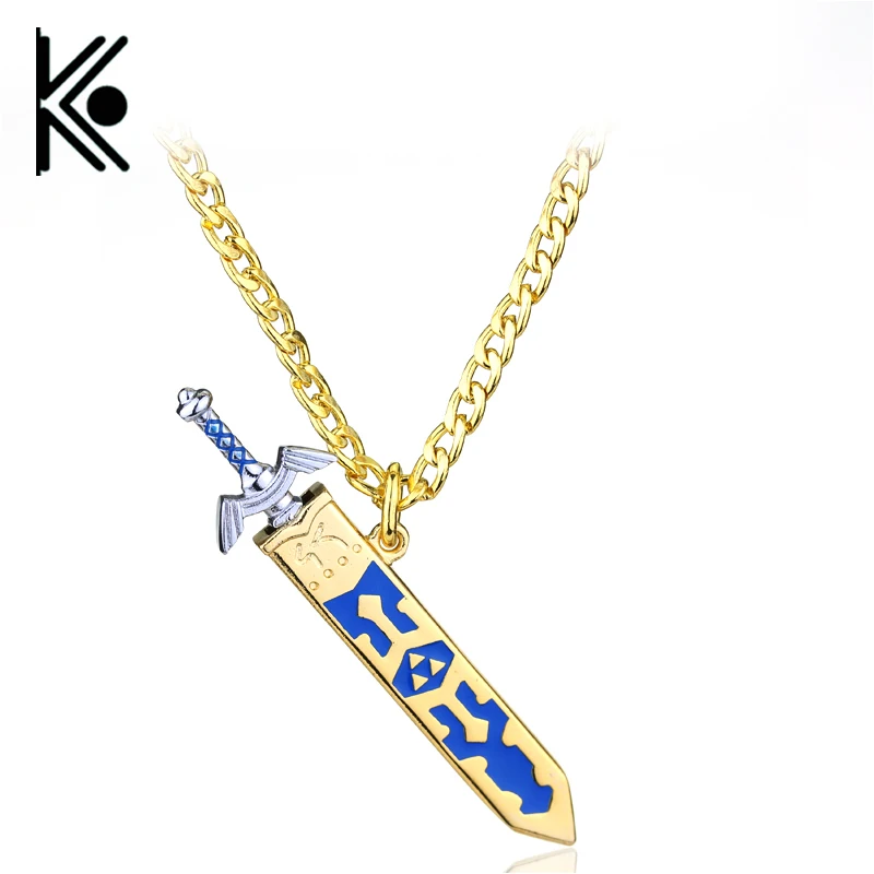 

Legend of Zelda Sword Necklace Removable Master Pendant Golden sky sword with sheath Necklace Fashion Jewelry Souvenirs