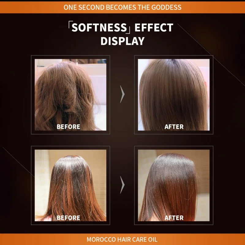 Description Picture 5 of itemArgan Oil Hair Conditioners Care Essence Nourishing Repair Damaged Improve Split Hair Rough Remove Greasy Treatment