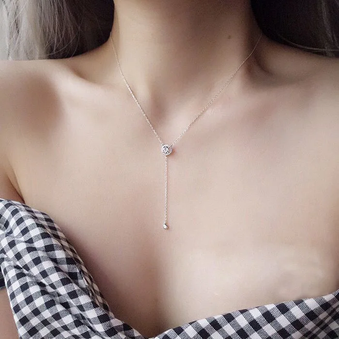 Romantic Women Jewelry Hot Fashion pure 925 silver Chain CZ Circle Lariat Necklace Long Strip cute girls charm Pendant Necklaces
Romantic Women Jewelry Hot Fashion pure 925 silver Chain CZ Circle Lariat Necklace Long Strip cute girls charm Pendant Necklaces