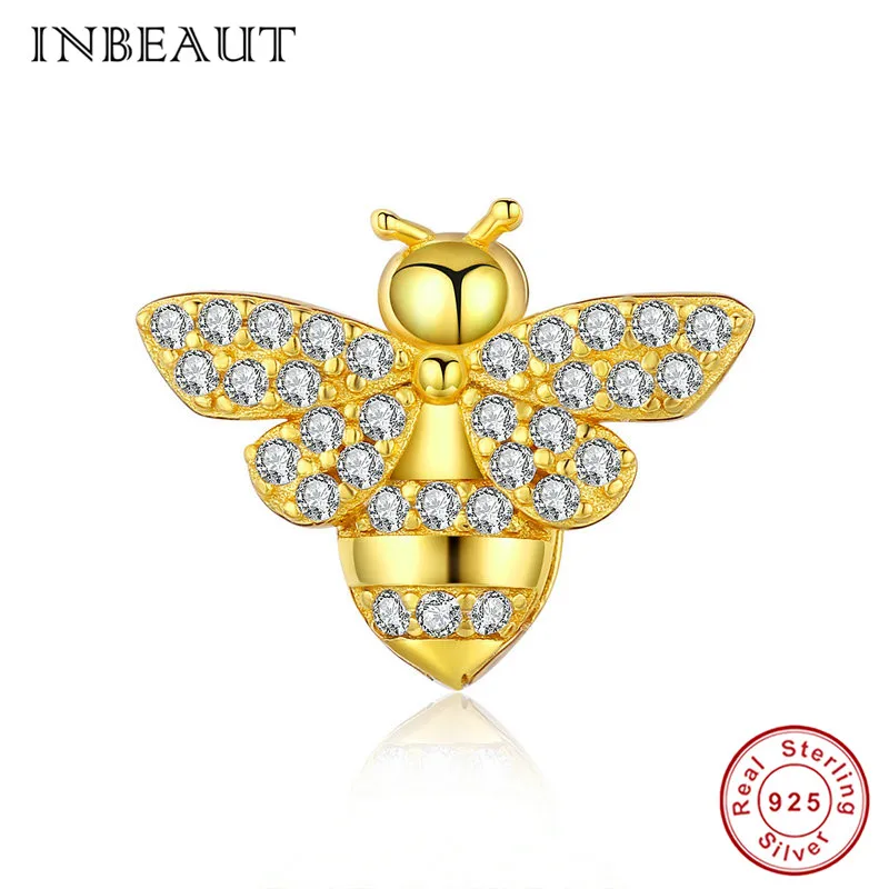 INBEAUT Cute Gold-color Honeybee Beads fit Wide Bracelets&Necklaces 925 Sterling Silver Lovely White CZ Zircon Bee Charm Gift
INBEAUT Cute Gold-color Honeybee Beads fit Wide Bracelets&Necklaces 925 Sterling Silver Lovely White CZ Zircon Bee Charm Gift