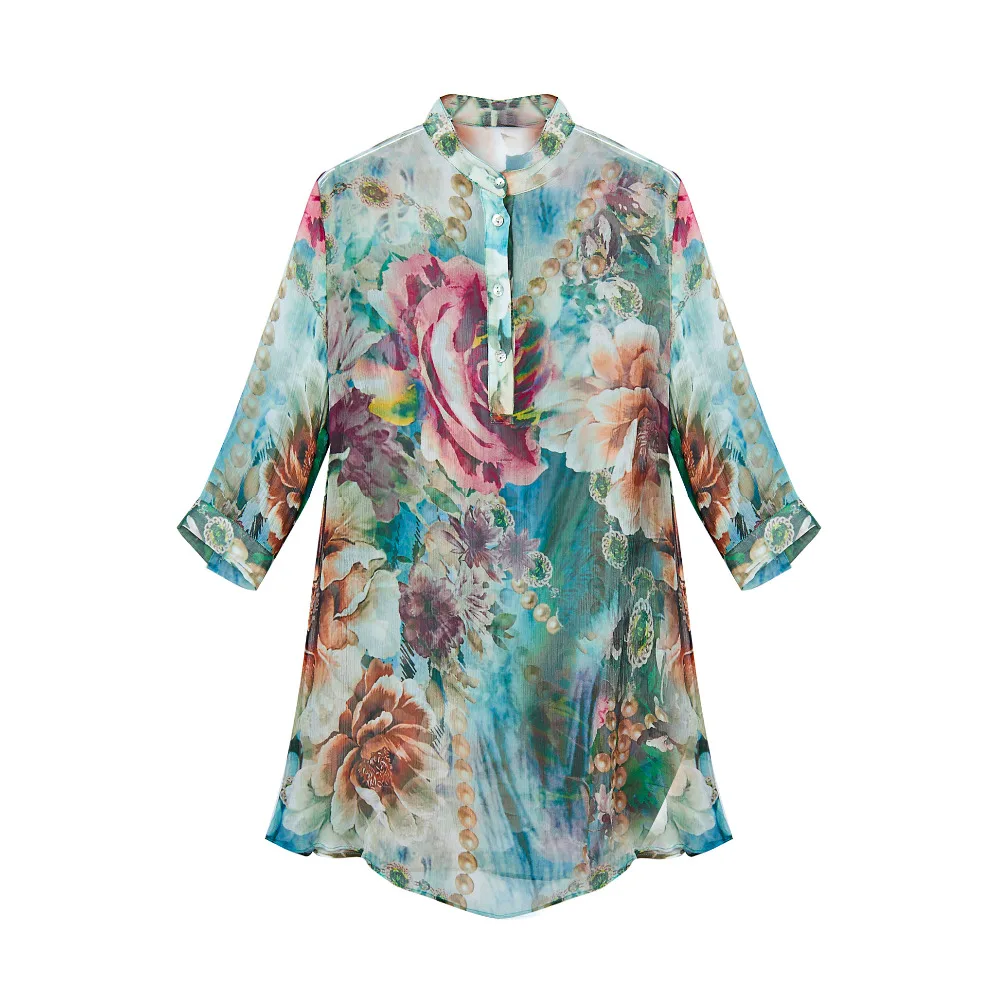 100% Silk Crinkle Chiffon Printed Shirt Natural Pure Silk Fabric Women Spring and Summer Style Half Sleeve Shirts Plus Size
100% Silk Crinkle Chiffon Printed Shirt Natural Pure Silk Fabric Women Spring and Summer Style Half Sleeve Shirts Plus Size
