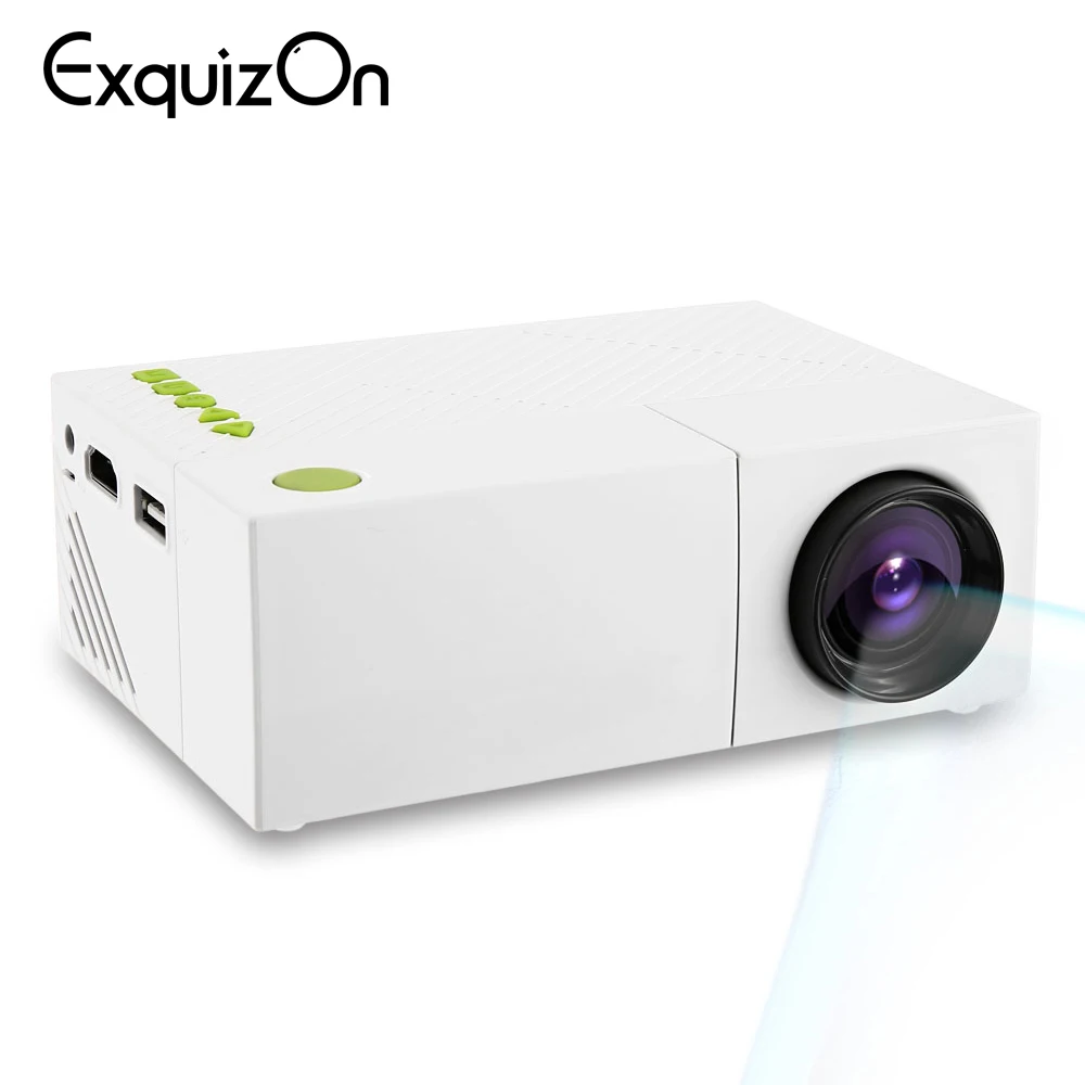 

Exquizon YG310 updated YG300 LED Portable Projector HD 600Lumen 320x240 1080P AV USB HDMI Video LED mini Home Media Player