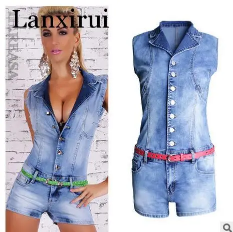 Womens Sexy Denim Jumpsuits Sleeveless Summer Jeans Rompers Fashion Cowboy Jumpsuits Slim Single Breasted Jeans Rompers
Womens Sexy Denim Jumpsuits Sleeveless Summer Jeans Rompers Fashion Cowboy Jumpsuits Slim Single Breasted Jeans Rompers