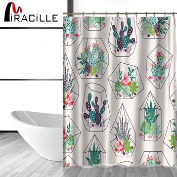 Miracille Green Potted Plants Cactus Succulents Print Shower Curtain Polyester Waterproof Bathroom Curtain with Fabric 12 Hooks
Miracille Green Potted Plants Cactus Succulents Print Shower Curtain Polyester Waterproof Bathroom Curtain with Fabric 12 Hooks