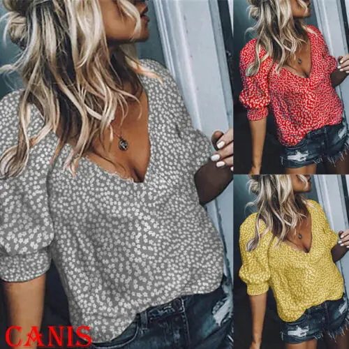 Women's Sexy Flower Printed Tops Casual Loose Tops V Neck Short Slevese T-Shirt Beach
Women's Sexy Flower Printed Tops Casual Loose Tops V Neck Short Slevese T-Shirt Beach