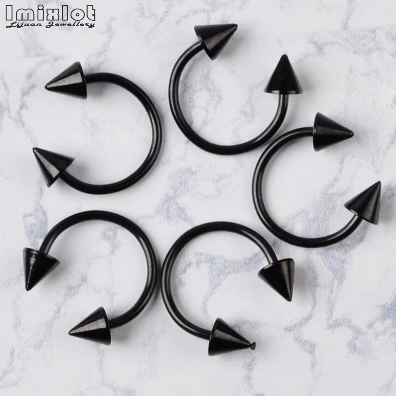 Imixlot 50pcs Titanium Anodized Stainless Steel Black Circular Barbell Septum Piercing Balls Horseshoe Lip Nose Ring
Imixlot 50pcs Titanium Anodized Stainless Steel Black Circular Barbell Septum Piercing Balls Horseshoe Lip Nose Ring