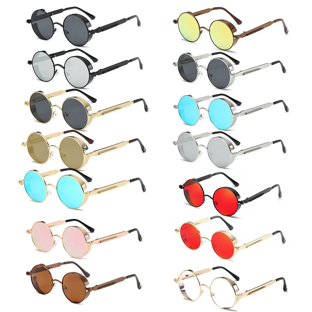 

Muticolor Retro Round Metal Glasses Lens Goggle Glasses Eyewear Frame Glasses Women Fashion Retro Round Metal Drive Goggles