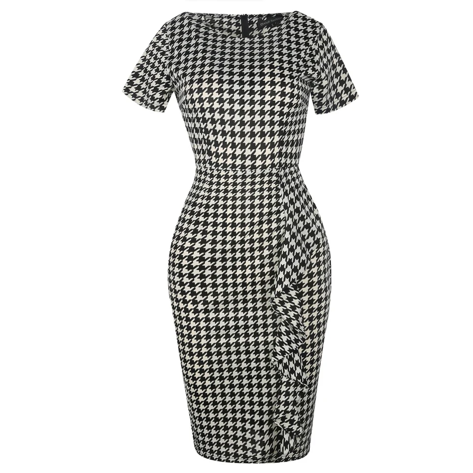 Houndstooth Ruffle Work Dress Women Bodycon Petite Sheath Dress New Ladies Elegant Slim Work Wear Office Pencil Dresses Vestidos
Houndstooth Ruffle Work Dress Women Bodycon Petite Sheath Dress New Ladies Elegant Slim Work Wear Office Pencil Dresses Vestidos