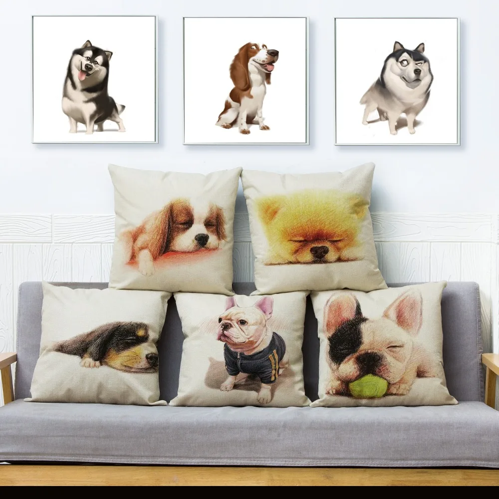 Cute Cartoon Husky Samoyed Bulldog Pillow Cover 45*45cm Linen Cushion Cover Sofa Pillow Case Home Decor Animal Dog Pillowcase
Cute Cartoon Husky Samoyed Bulldog Pillow Cover 45*45cm Linen Cushion Cover Sofa Pillow Case Home Decor Animal Dog Pillowcase