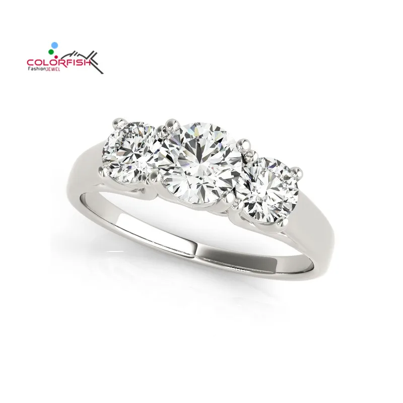 COLORFISH 1 Ct Round Cut Three Stone 925 Sterling Silver Engagement Rings For Women Vintage Fashion Jewelry Female Finger Ring
COLORFISH 1 Ct Round Cut Three Stone 925 Sterling Silver Engagement Rings For Women Vintage Fashion Jewelry Female Finger Ring