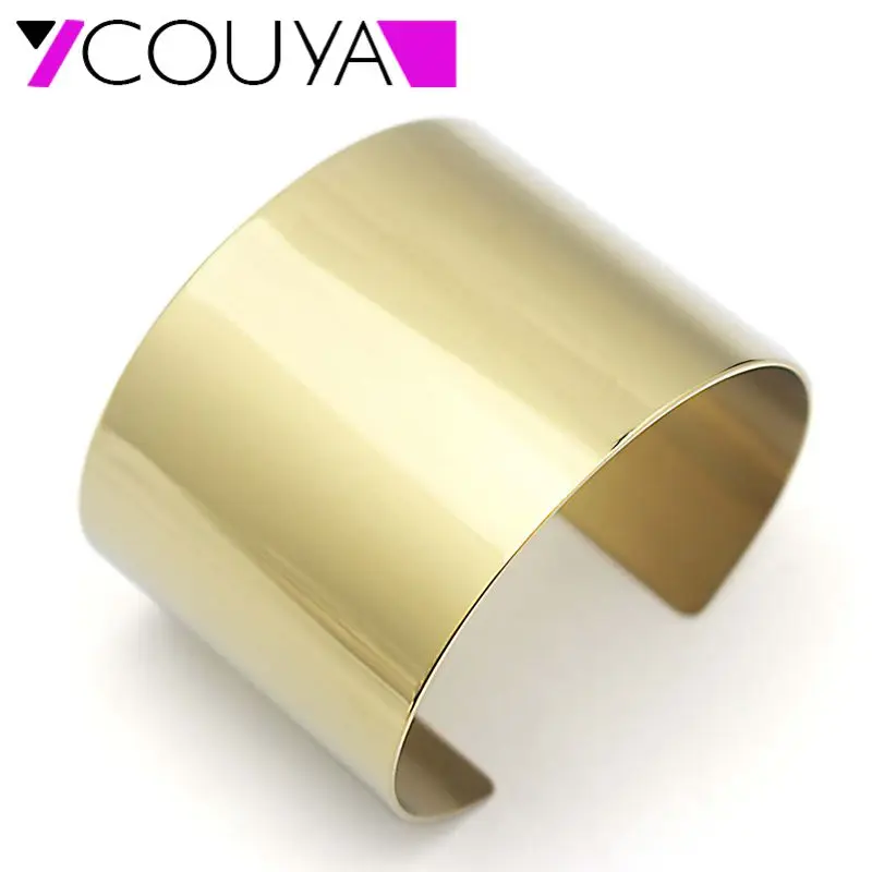 COUYA 2017 Gold Color Wide Plain Punk Big Cuff Bracelets Bangles Stainless Steel Bangles for Women Brazaletes Luxury Arm Jewelry
COUYA 2017 Gold Color Wide Plain Punk Big Cuff Bracelets Bangles Stainless Steel Bangles for Women Brazaletes Luxury Arm Jewelry