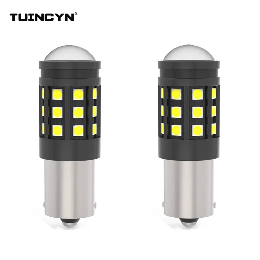 Фото TUINCYN 2pcs 2700Lm P21W Led Bulbs For Turn Signal Lights DRL Lamps 1156 ba15s 6000K White High Power DC12V Running Light | Автомобили и