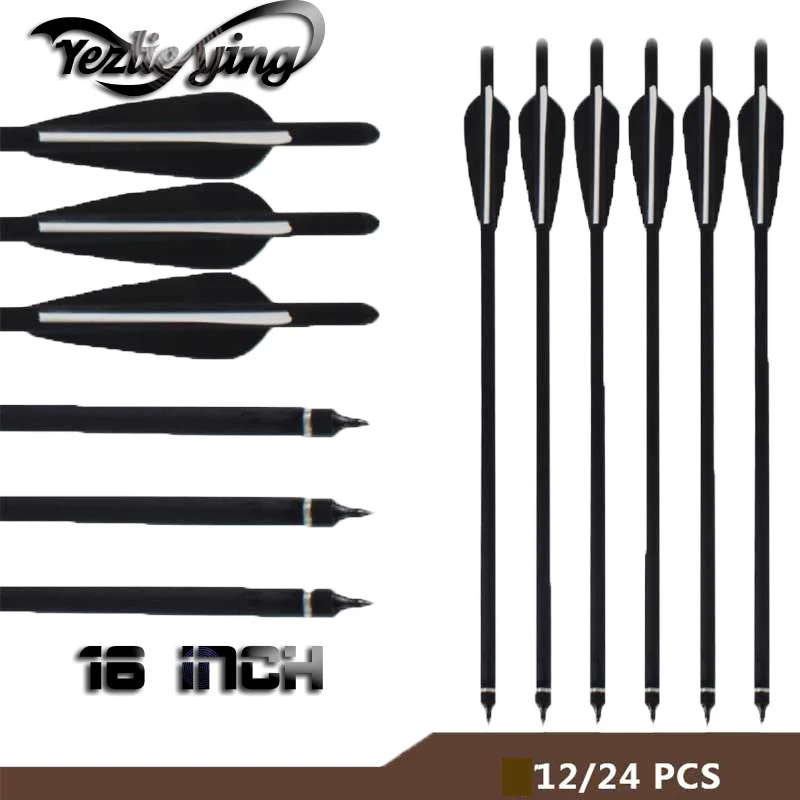 12/24Pcs16Inch Crossbow Bolt Carbon Arrow Black White Feather Carbon Arrows for Recurve Bow Archery Bows and Arrows
12/24Pcs16Inch Crossbow Bolt Carbon Arrow Black White Feather Carbon Arrows for Recurve Bow Archery Bows and Arrows